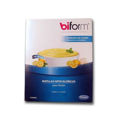 NATILLAS HIPOCAL�RICAS SUSTITUTIVAS SABOR LIM�N BIFORM 6 sobres de 50 gr, control de peso.