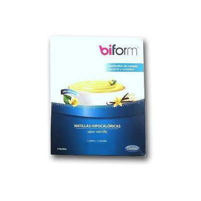 NATILLAS HIPOCAL�RICAS SUSTITUTIVAS SABOR VAINILLA BIFORM 6 sobres de 50 gr, control de peso.