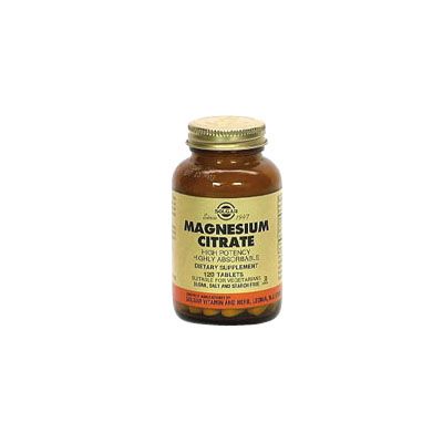 CITRATO DE MAGNESIO Magnesium Citrate 120 comp, para la contracci�n muscular y el funcionamiento nervioso.