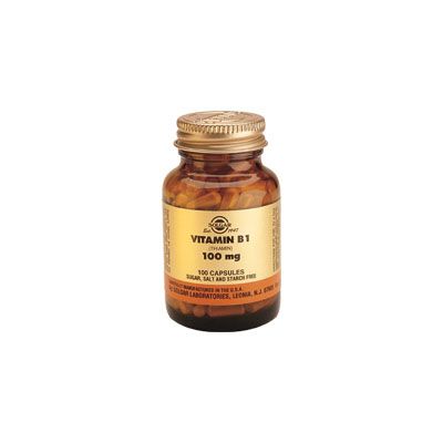 VITAMINA B1 TIAMINA 100 mg 100 cap, sistema nervioso, coraz�n, cerebro, m�sculos y aparato digestivo.