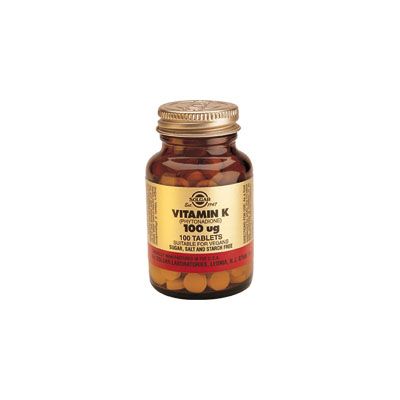 VITAMINA K FITONADIONA 100 mcg 100 comp, salud de los huesos y correcta coagulaci�n de la sangre.