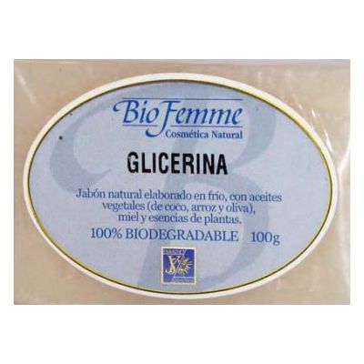 Jab�n de GLICERINA 100gr BIOFEMME, para pieles irritadas por su efecto calmante.