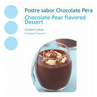Postre sabor Chocolate-Pera. Hiperproteico para control de peso.