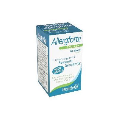 Complemento alimenticio ALLERGFORTE HEALTH AID 60comp, acci�n moduladora y reequilibrante de nuestro sistema inmune para combatir cuadros al�rgicos.